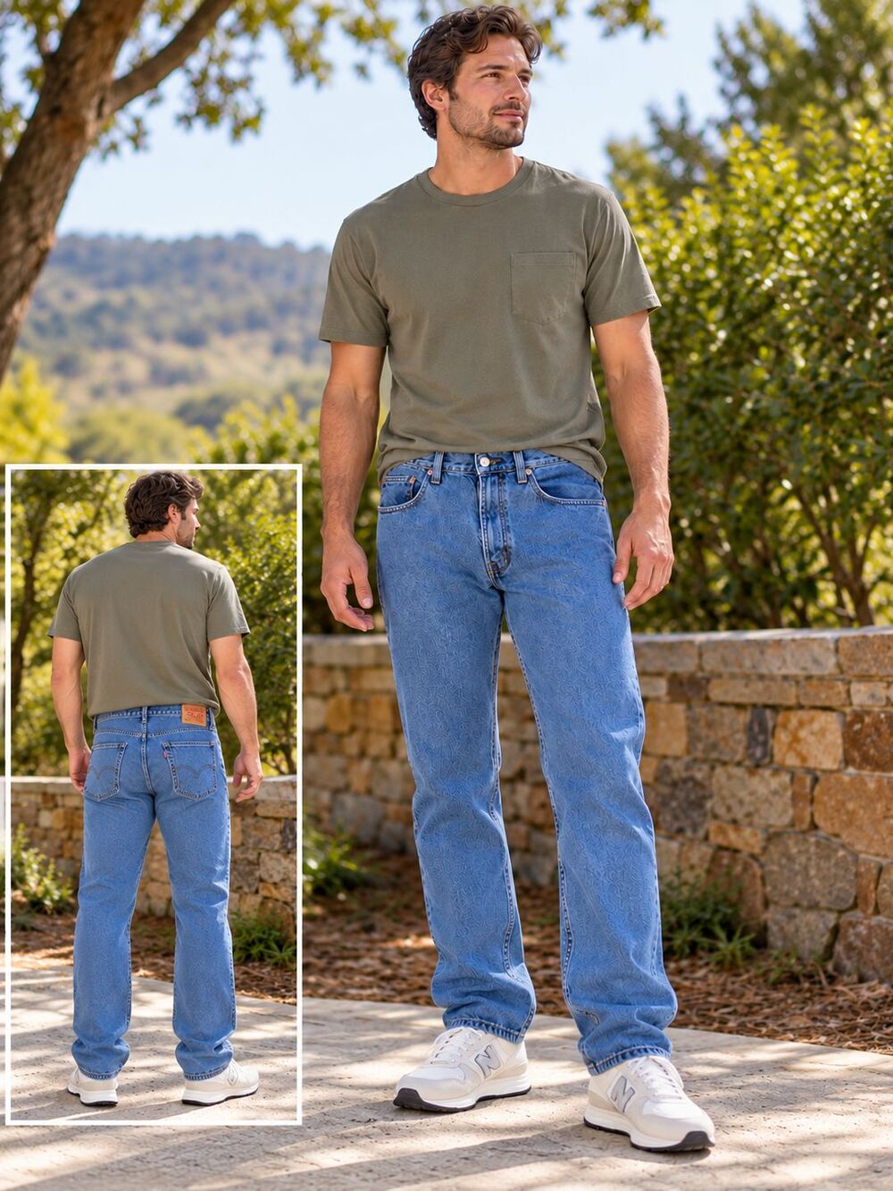 Levi's 505 Men's Jeans 38x32 Regular Fit Straight Leg Medium Wash Blue Denim